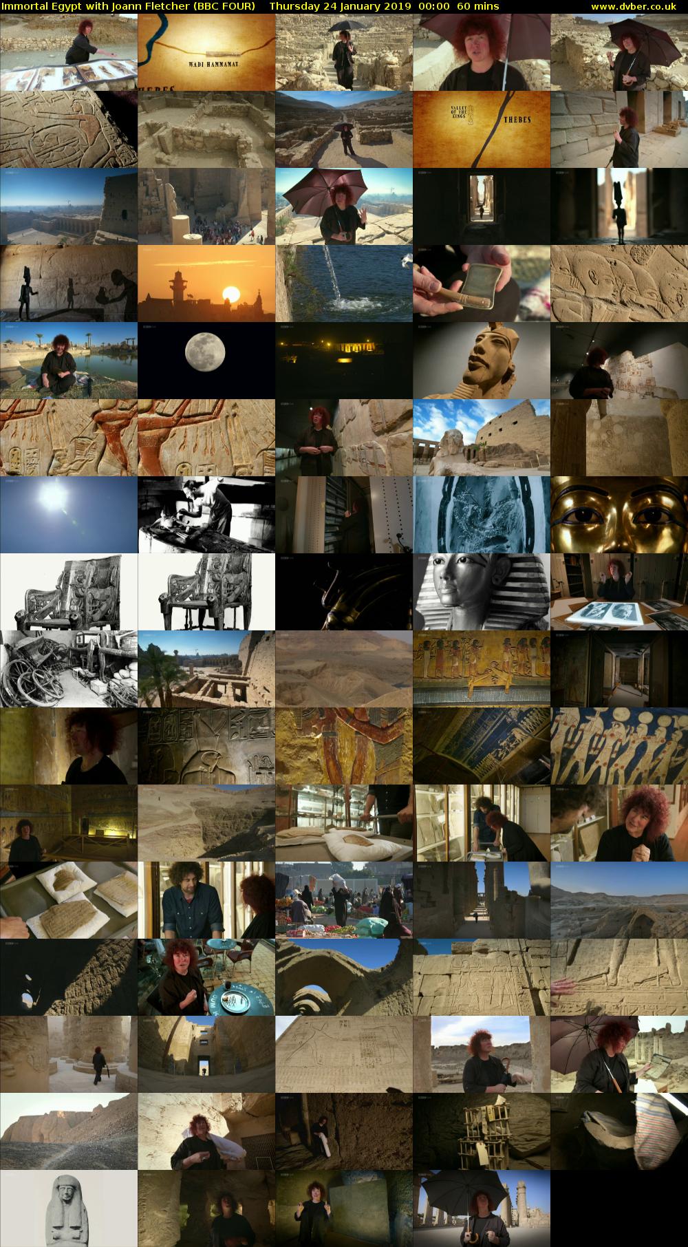 Immortal Egypt with Joann Fletcher (BBC FOUR) Thursday 24 January 2019 00:00 - 01:00