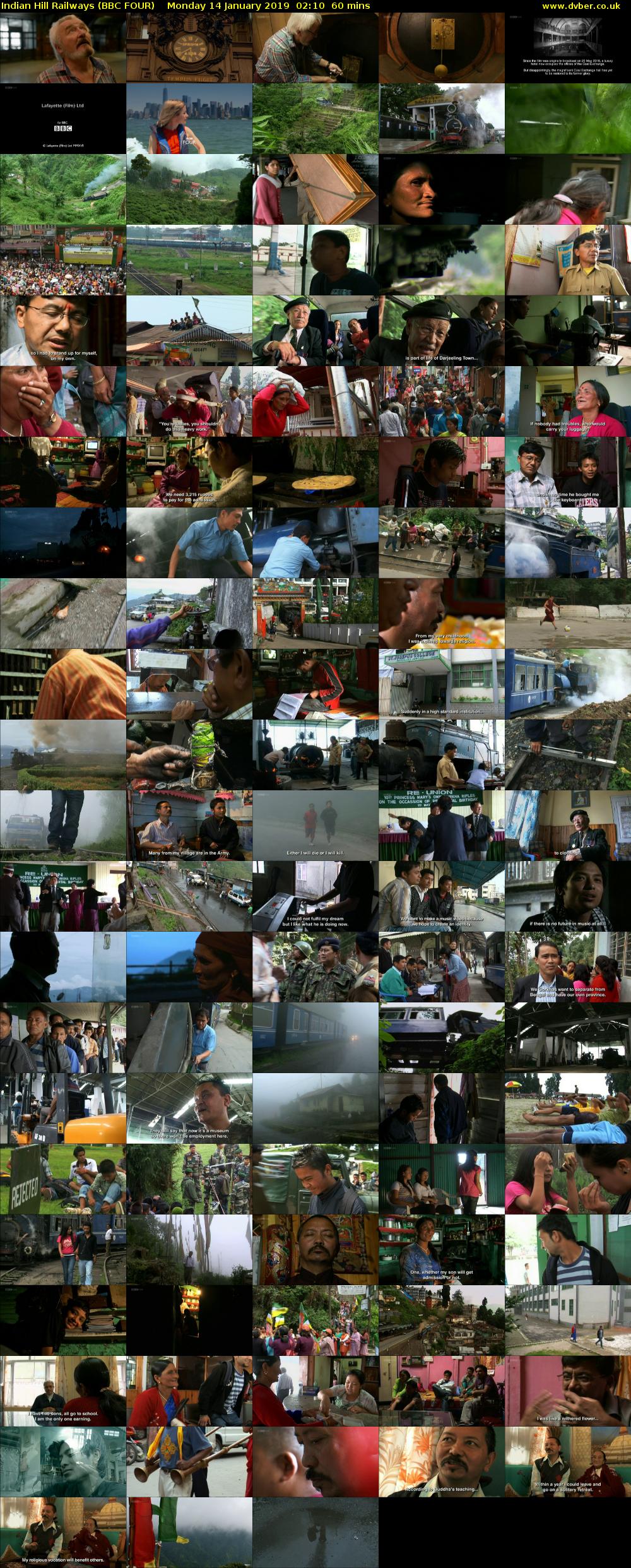 Indian Hill Railways (BBC FOUR) Monday 14 January 2019 02:10 - 03:10