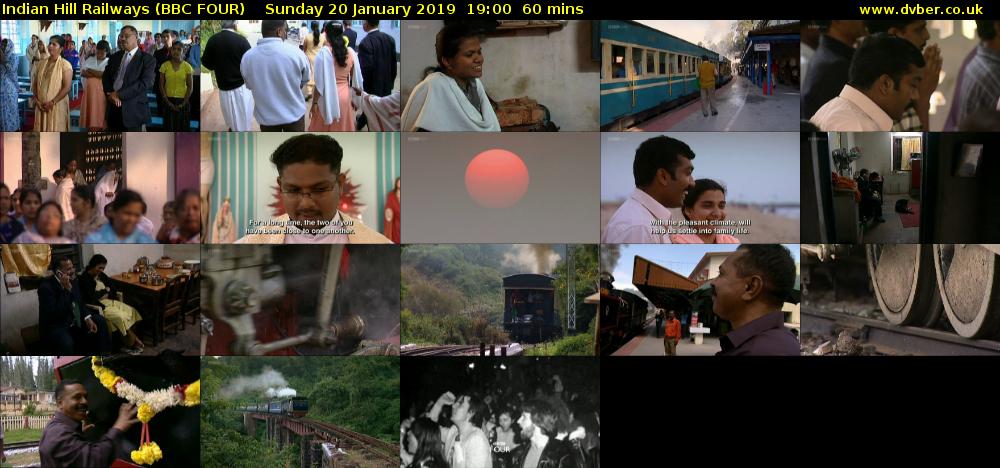 Indian Hill Railways (BBC FOUR) Sunday 20 January 2019 19:00 - 20:00