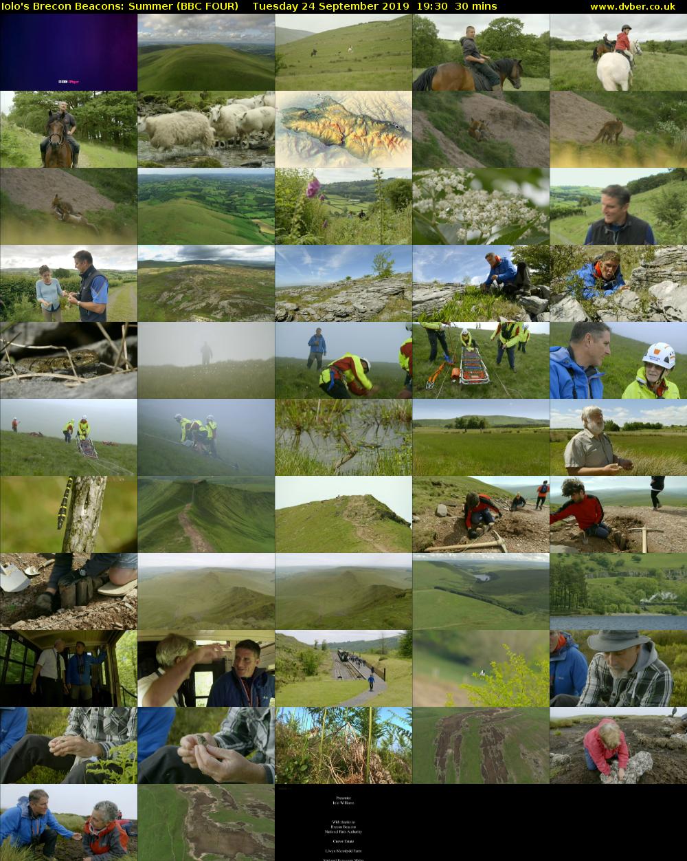 Iolo's Brecon Beacons: Summer (BBC FOUR) Tuesday 24 September 2019 19:30 - 20:00