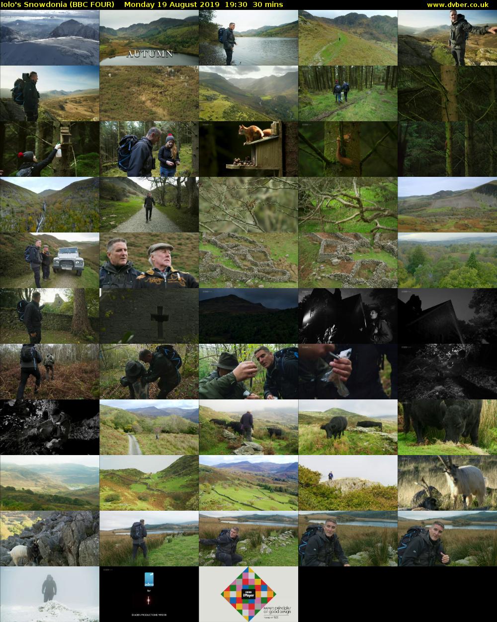 Iolo's Snowdonia (BBC FOUR) Monday 19 August 2019 19:30 - 20:00