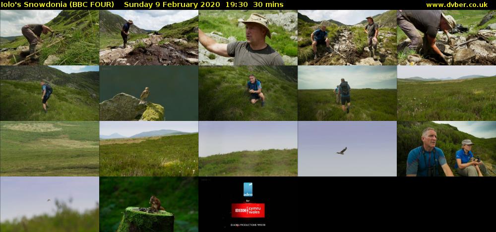 Iolo's Snowdonia (BBC FOUR) Sunday 9 February 2020 19:30 - 20:00