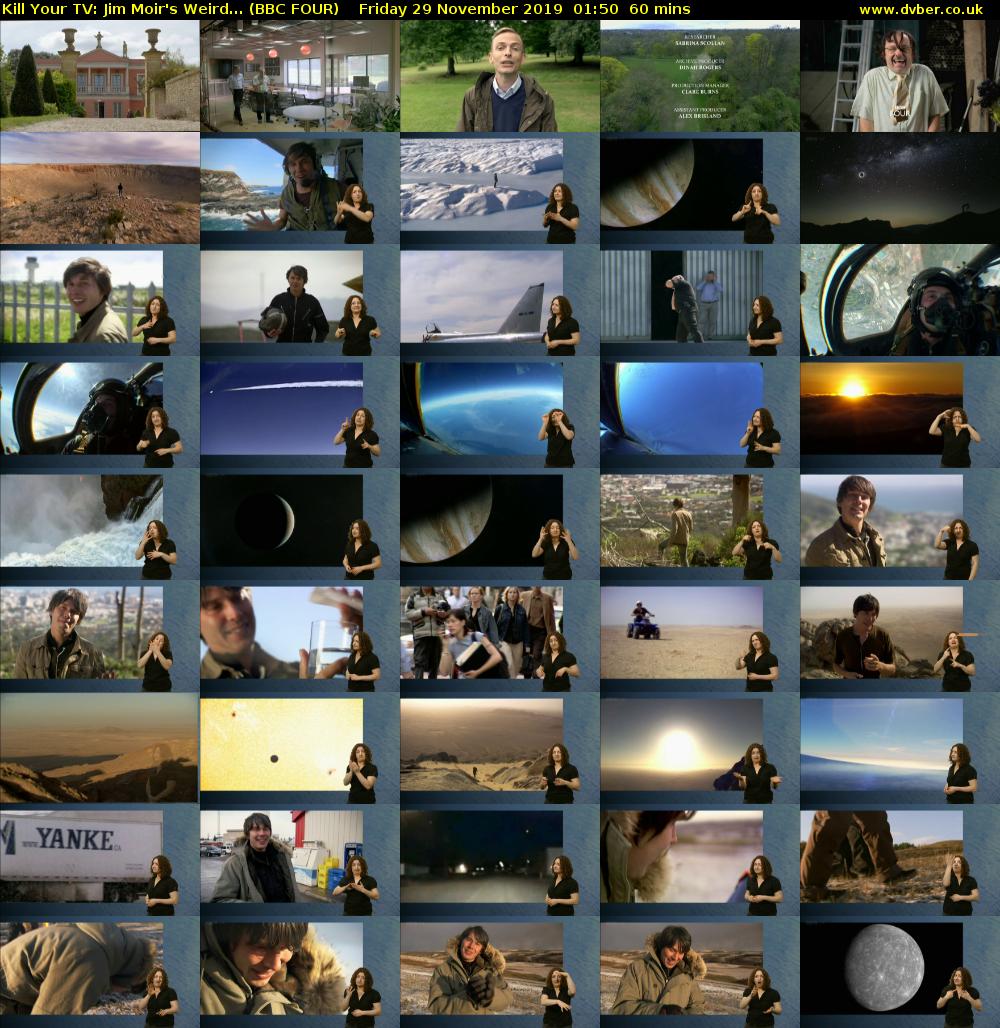 Kill Your TV: Jim Moir's Weird... (BBC FOUR) Friday 29 November 2019 01:50 - 02:50