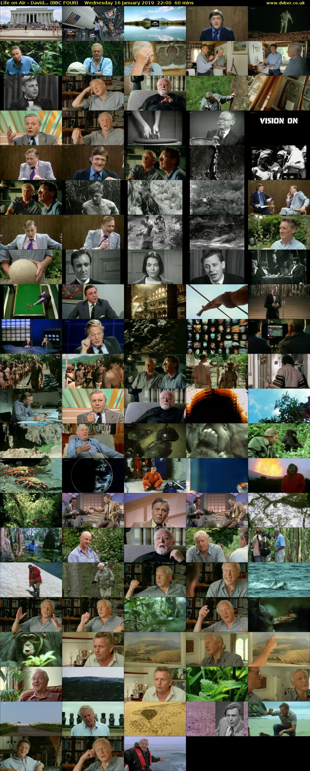 Life on Air - David... (BBC FOUR) Wednesday 16 January 2019 22:00 - 23:00