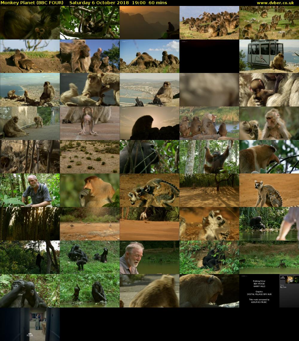 Monkey Planet (BBC FOUR) Saturday 6 October 2018 19:00 - 20:00