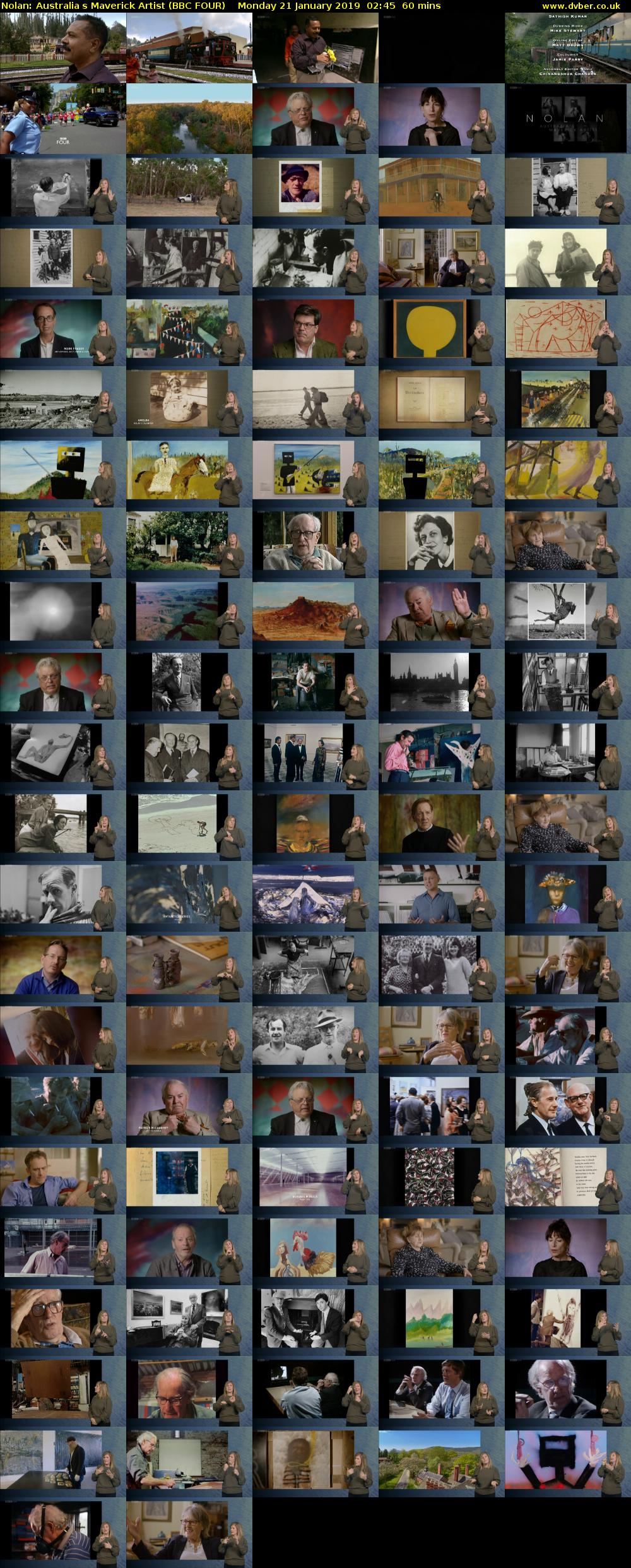 Nolan: Australias Maverick Artist (BBC FOUR) Monday 21 January 2019 02:45 - 03:45