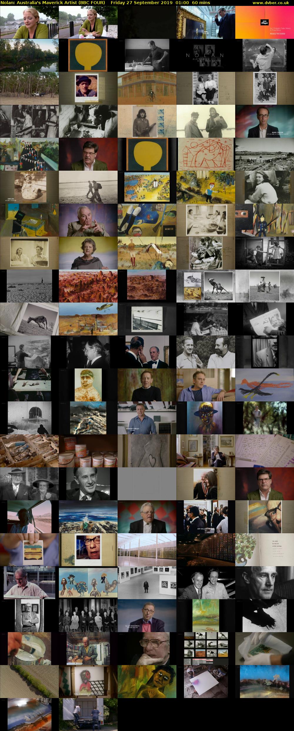 Nolan: Australia's Maverick Artist (BBC FOUR) Friday 27 September 2019 01:00 - 02:00