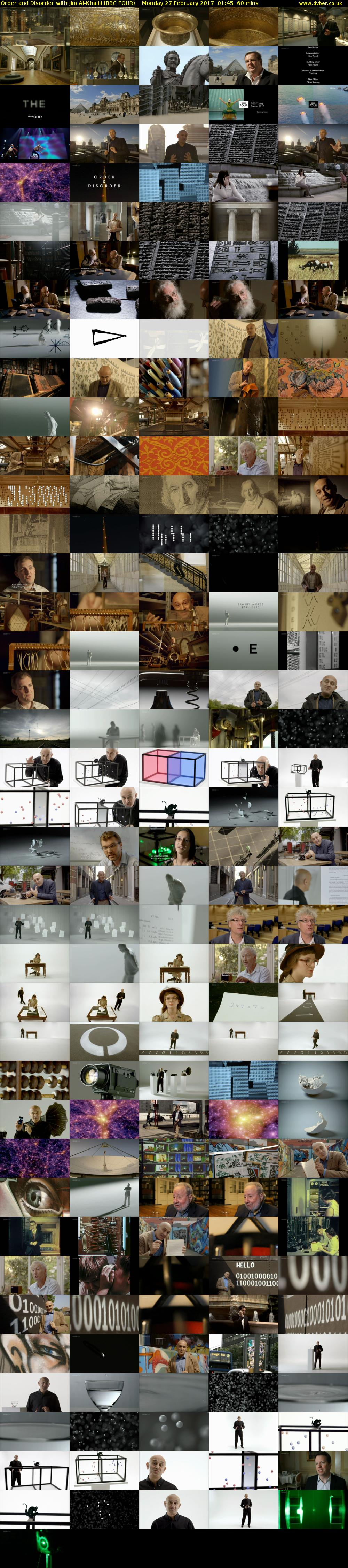 Order and Disorder with Jim Al-Khalili (BBC FOUR) Monday 27 February 2017 01:45 - 02:45