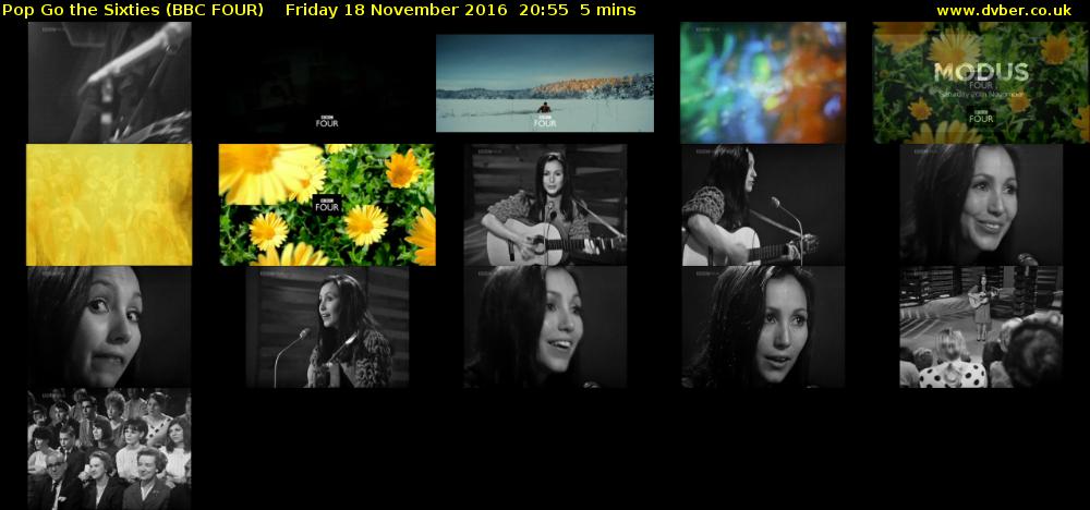 Pop Go the Sixties (BBC FOUR) Friday 18 November 2016 20:55 - 21:00