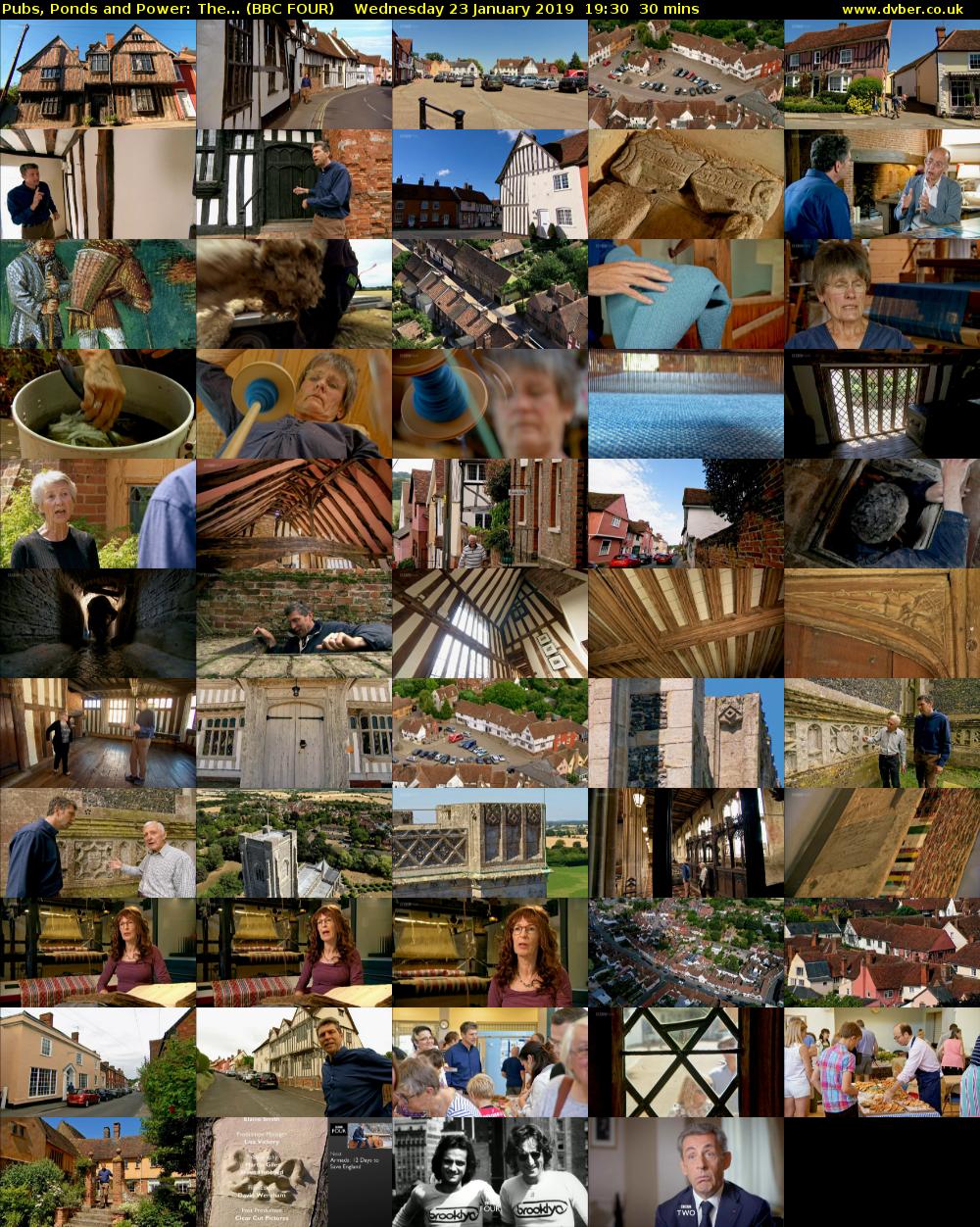 Pubs, Ponds and Power: The... (BBC FOUR) Wednesday 23 January 2019 19:30 - 20:00