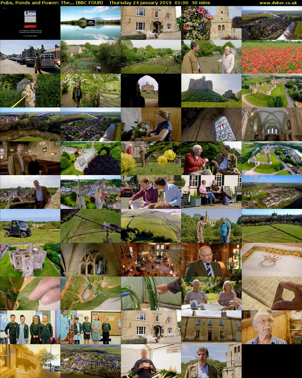 Pubs, Ponds and Power: The... (BBC FOUR) Thursday 24 January 2019 01:00 - 01:30