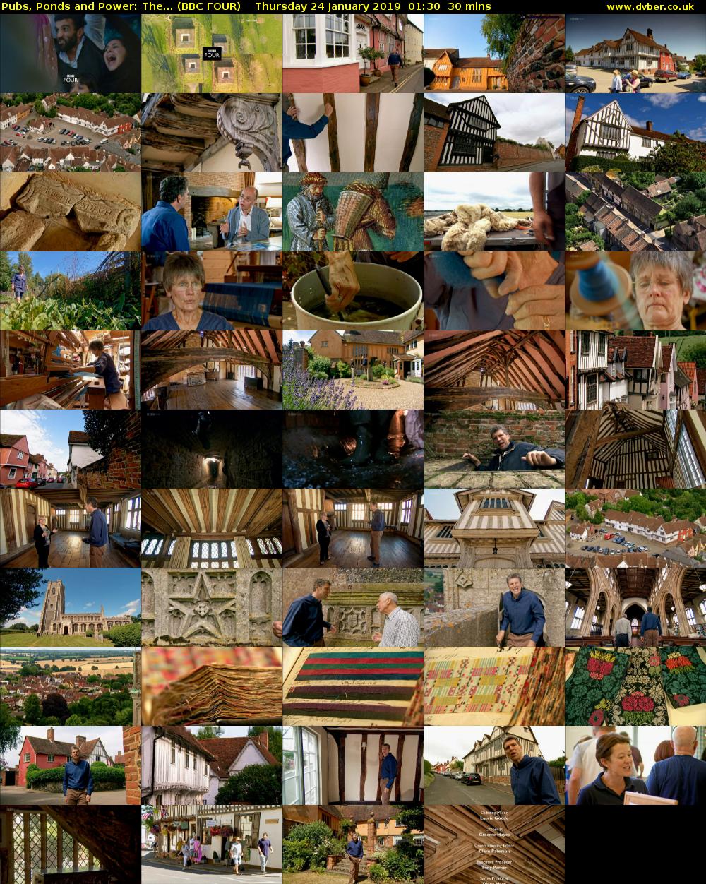 Pubs, Ponds and Power: The... (BBC FOUR) Thursday 24 January 2019 01:30 - 02:00