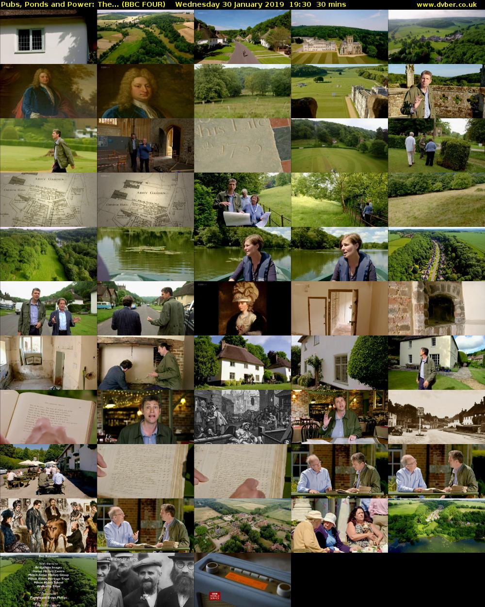 Pubs, Ponds and Power: The... (BBC FOUR) Wednesday 30 January 2019 19:30 - 20:00