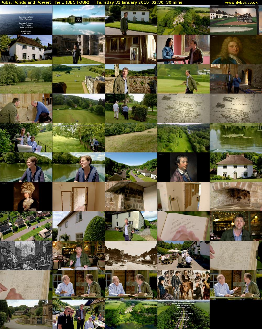 Pubs, Ponds and Power: The... (BBC FOUR) Thursday 31 January 2019 02:30 - 03:00