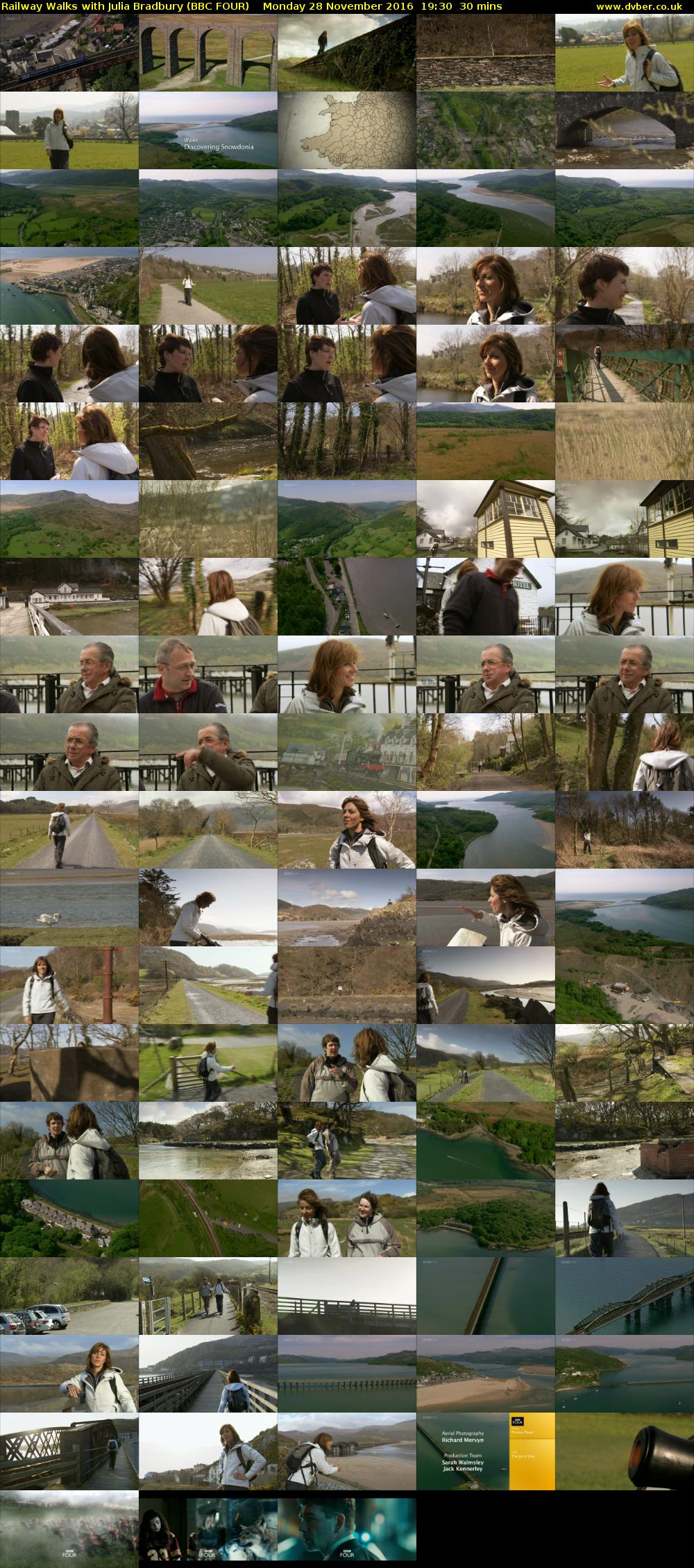 Railway Walks with Julia Bradbury (BBC FOUR) Monday 28 November 2016 19:30 - 20:00