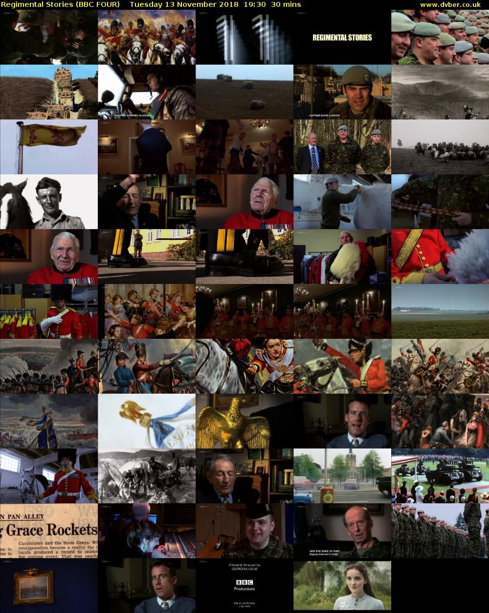 Regimental Stories (BBC FOUR) Tuesday 13 November 2018 19:30 - 20:00