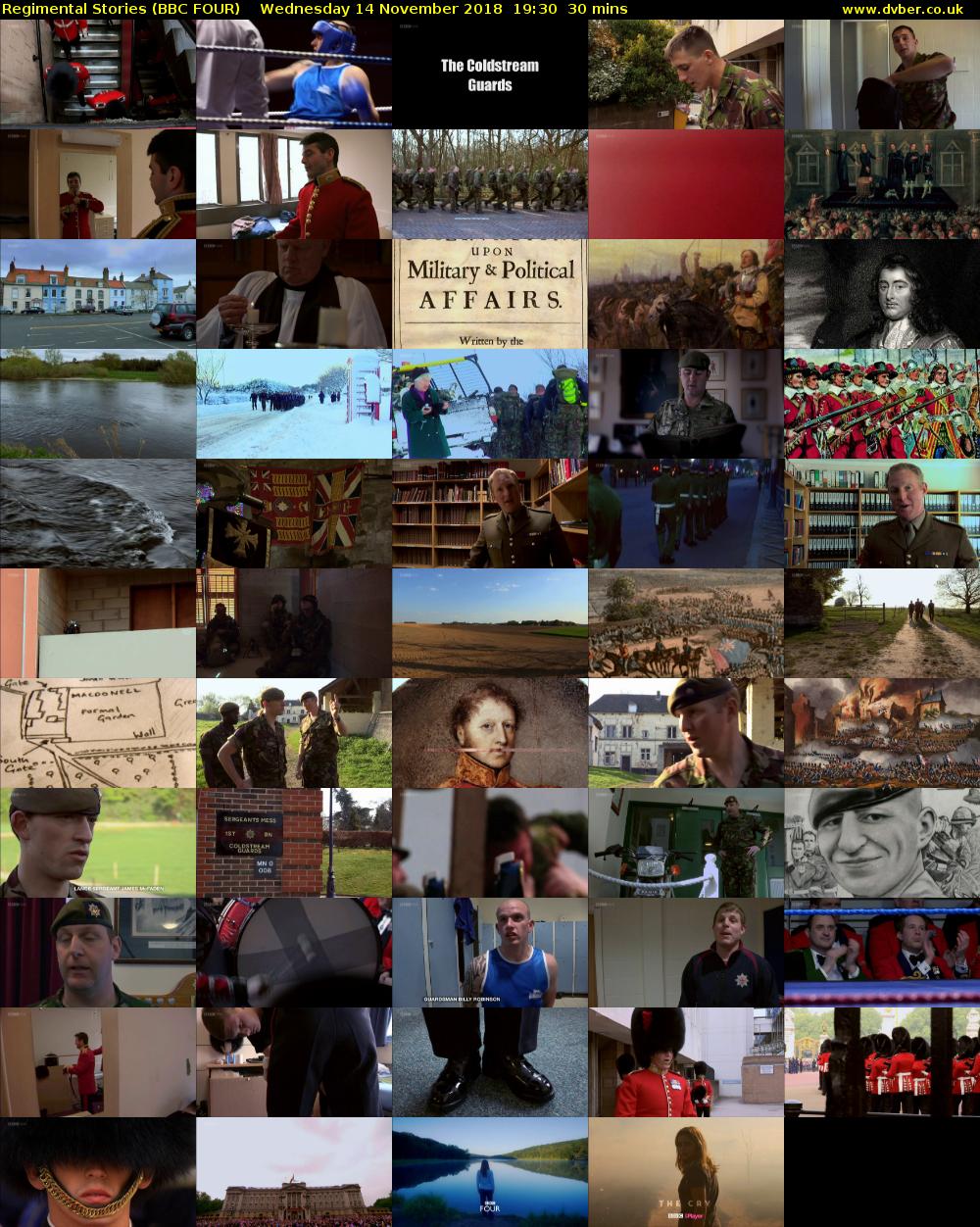 Regimental Stories (BBC FOUR) Wednesday 14 November 2018 19:30 - 20:00