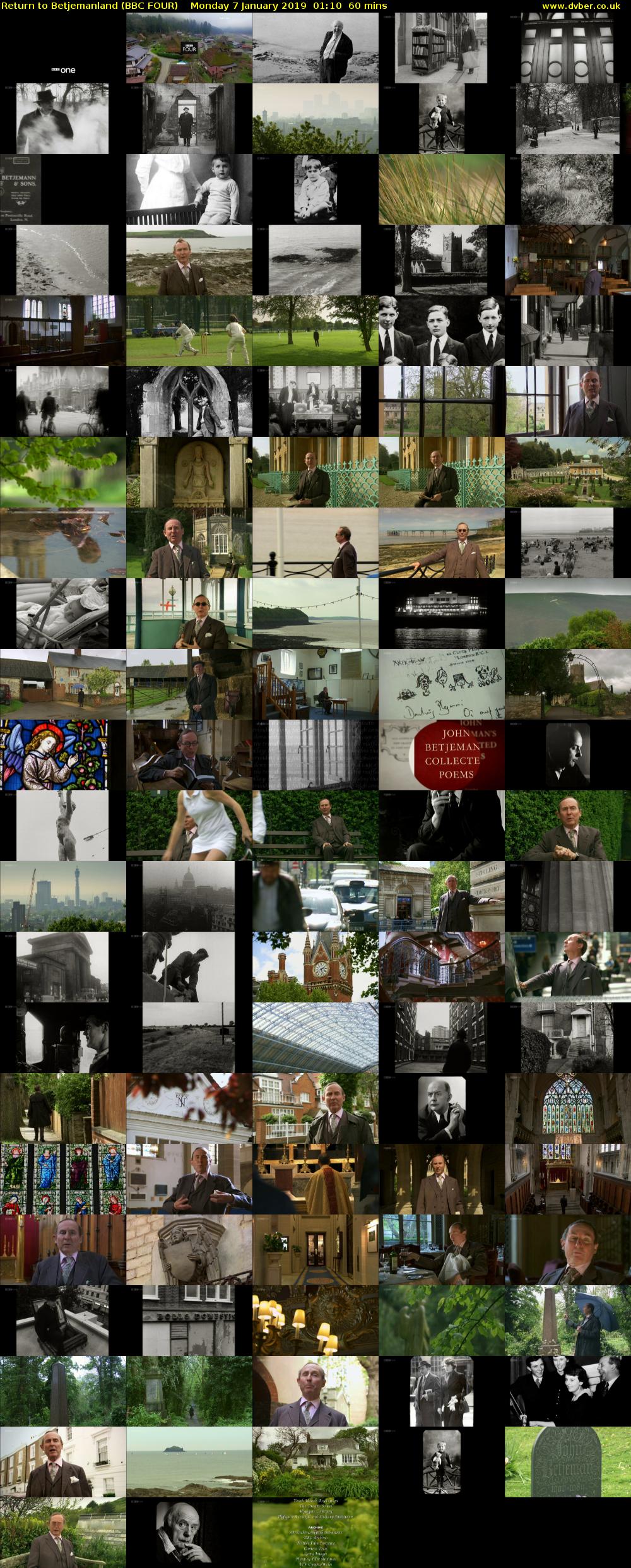 Return to Betjemanland (BBC FOUR) Monday 7 January 2019 01:10 - 02:10