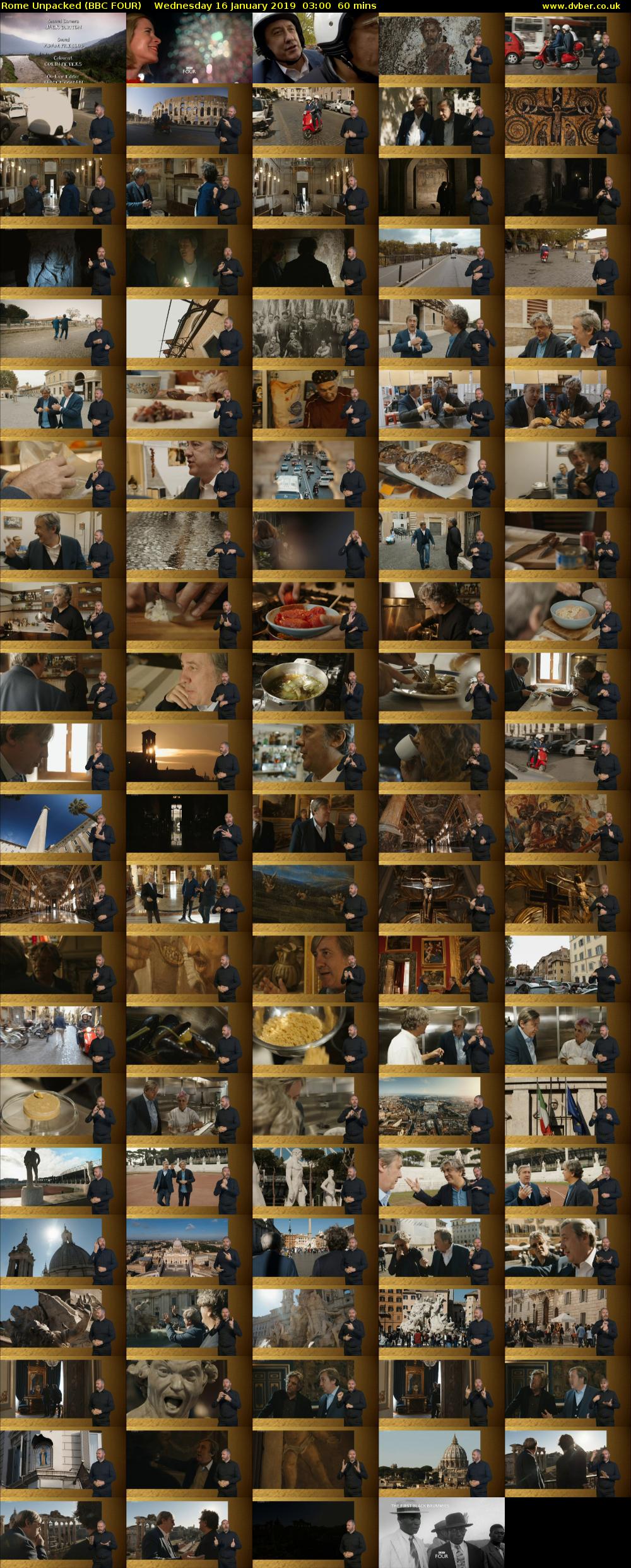 Rome Unpacked (BBC FOUR) Wednesday 16 January 2019 03:00 - 04:00