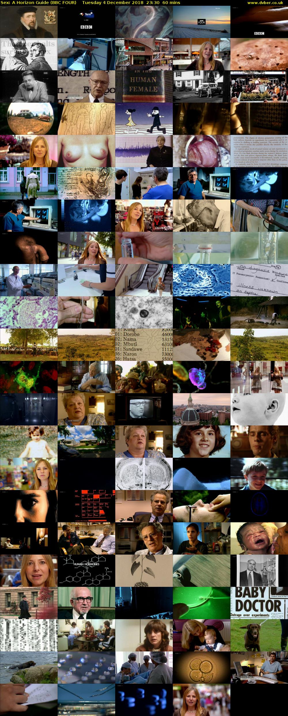 Sex: A Horizon Guide (BBC FOUR) Tuesday 4 December 2018 23:30 - 00:30