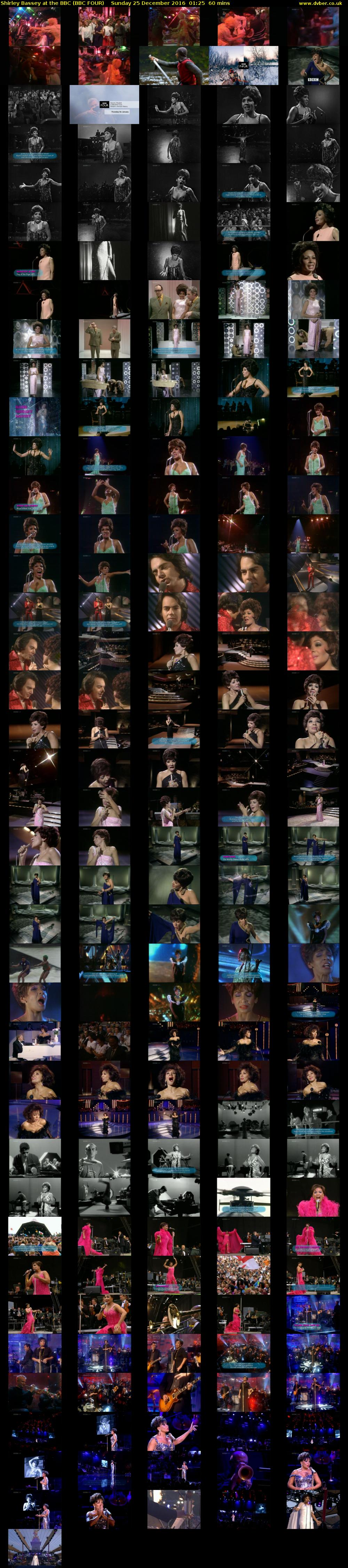 Shirley Bassey at the BBC (BBC FOUR) Sunday 25 December 2016 01:25 - 02:25