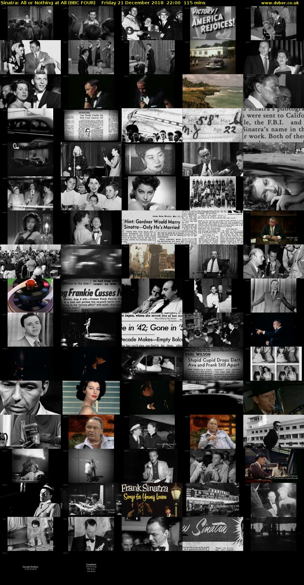 Sinatra: All or Nothing at All (BBC FOUR) Friday 21 December 2018 22:00 - 23:55