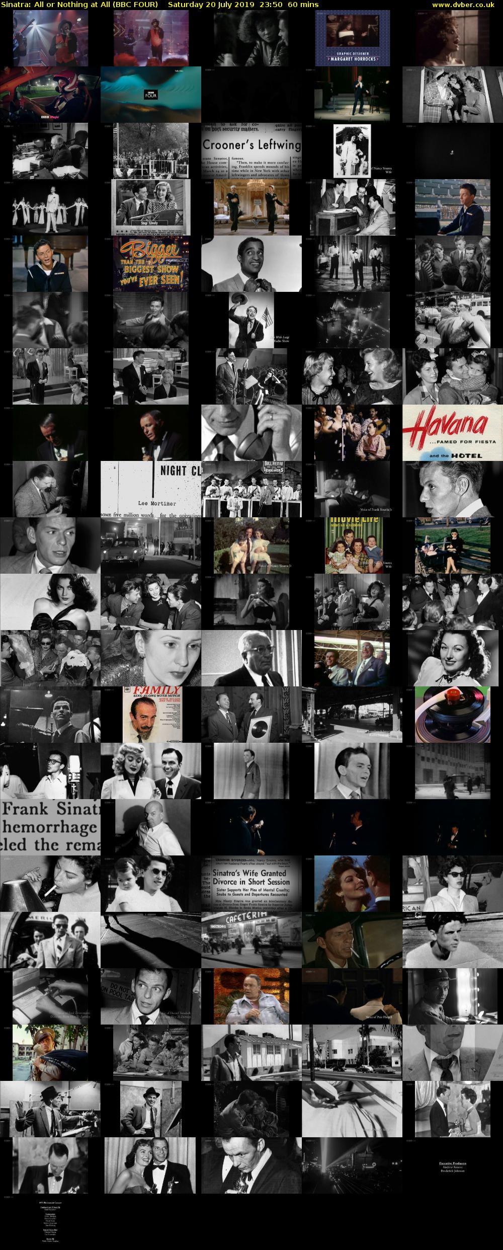 Sinatra: All or Nothing at All (BBC FOUR) Saturday 20 July 2019 23:50 - 00:50