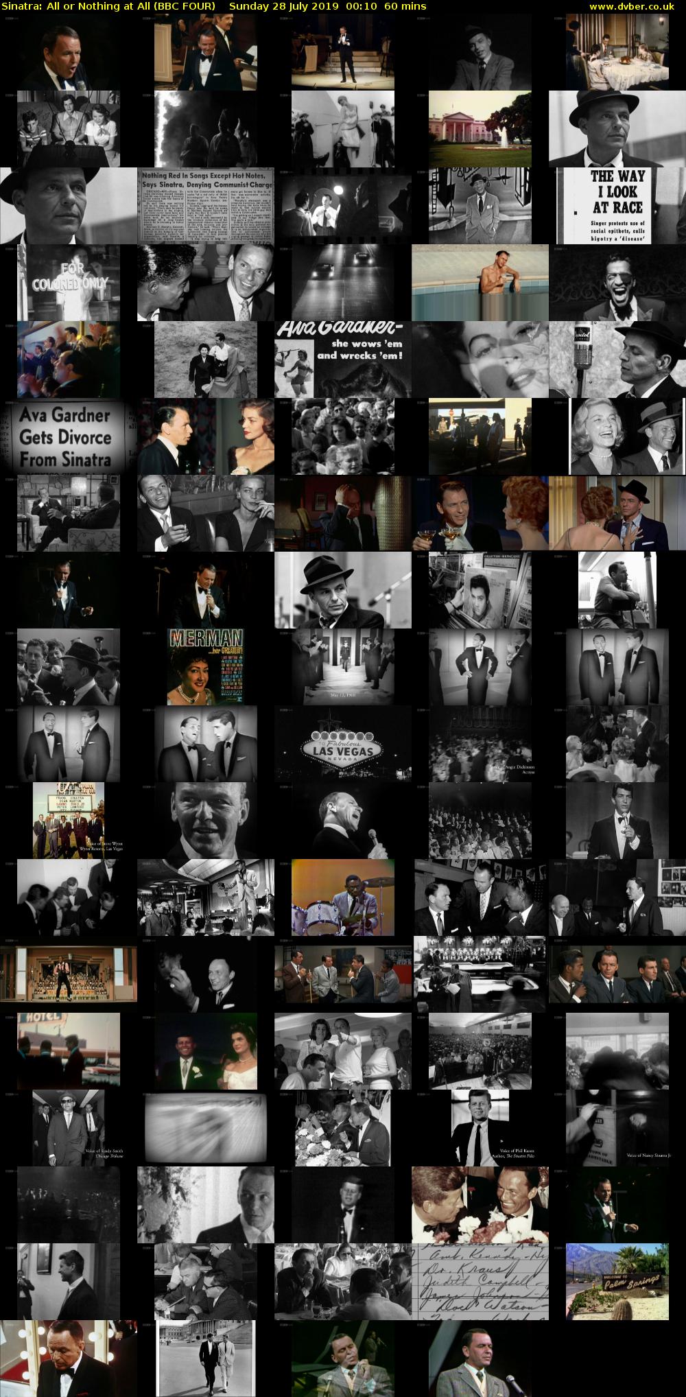 Sinatra: All or Nothing at All (BBC FOUR) Sunday 28 July 2019 00:10 - 01:10