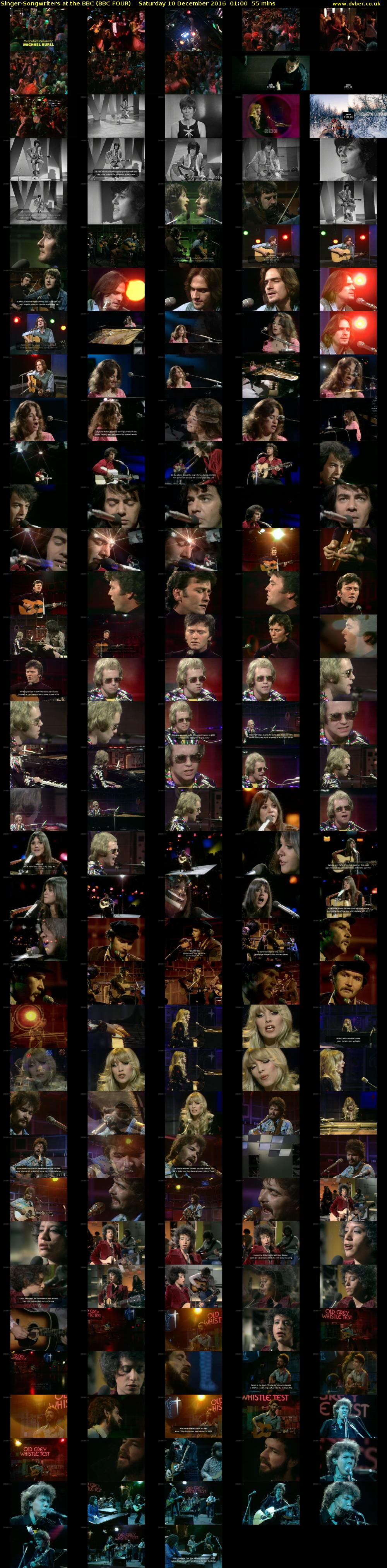 Singer-Songwriters at the BBC (BBC FOUR) Saturday 10 December 2016 01:00 - 01:55