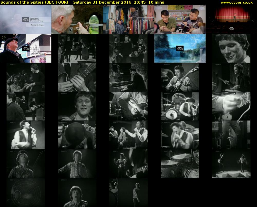 Sounds of the Sixties (BBC FOUR) Saturday 31 December 2016 20:45 - 20:55