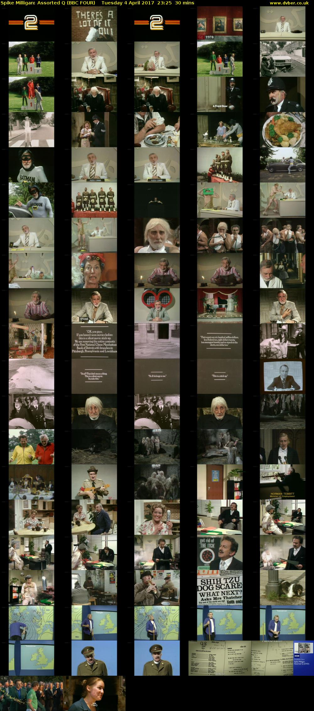 Spike Milligan: Assorted Q (BBC FOUR) Tuesday 4 April 2017 23:25 - 23:55