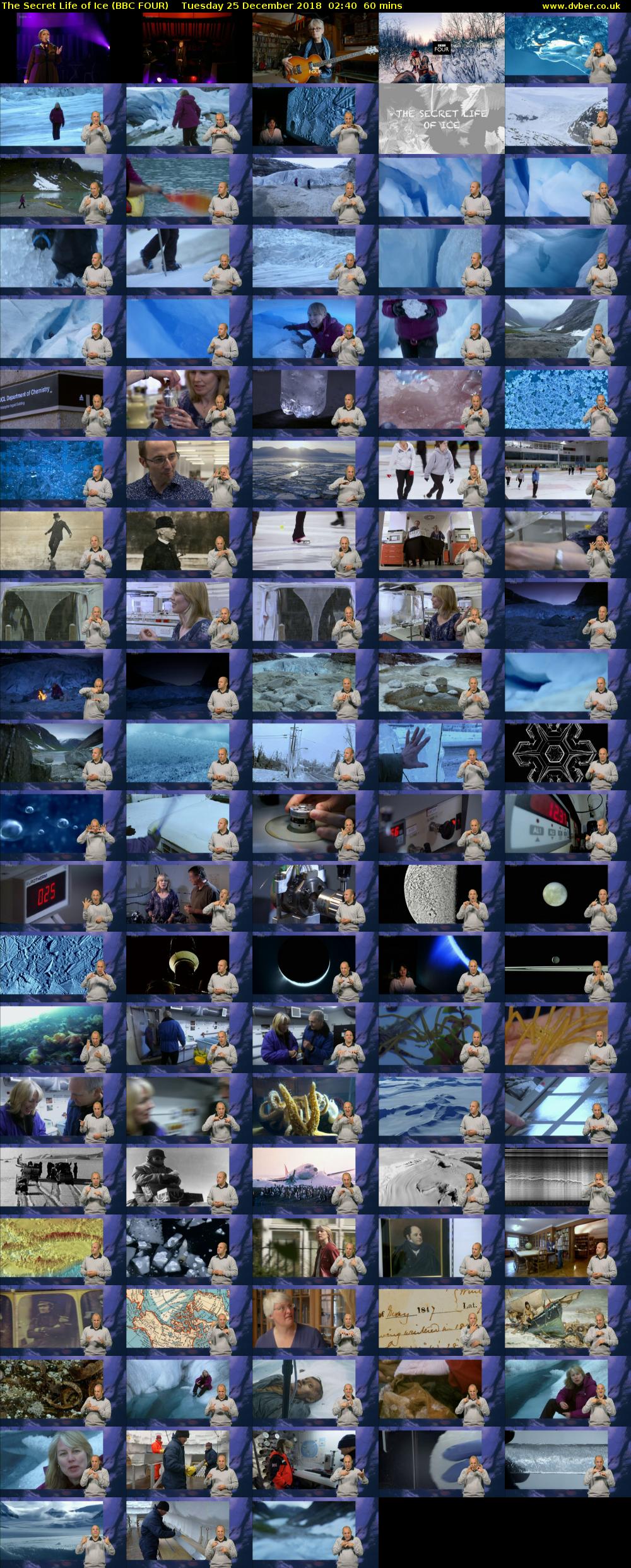 The Secret Life of Ice (BBC FOUR) Tuesday 25 December 2018 02:40 - 03:40