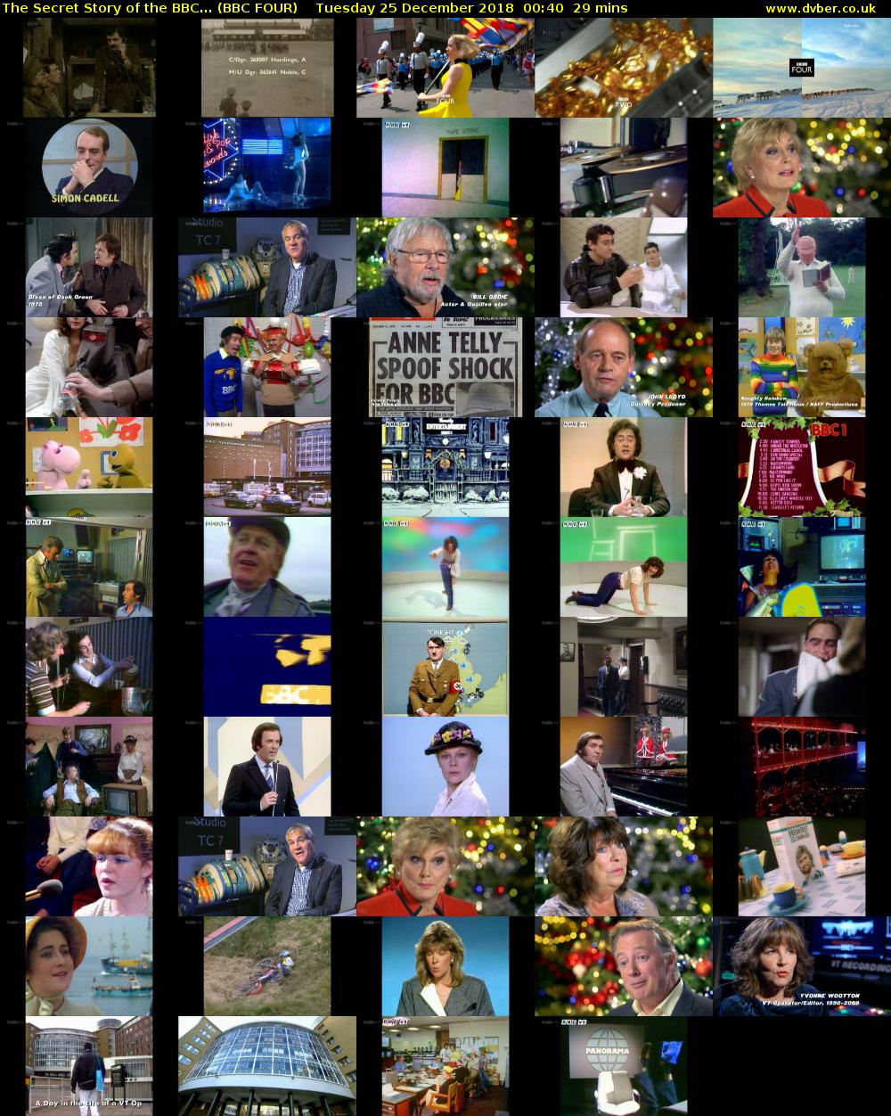 The Secret Story of the BBC... (BBC FOUR) Tuesday 25 December 2018 00:40 - 01:10