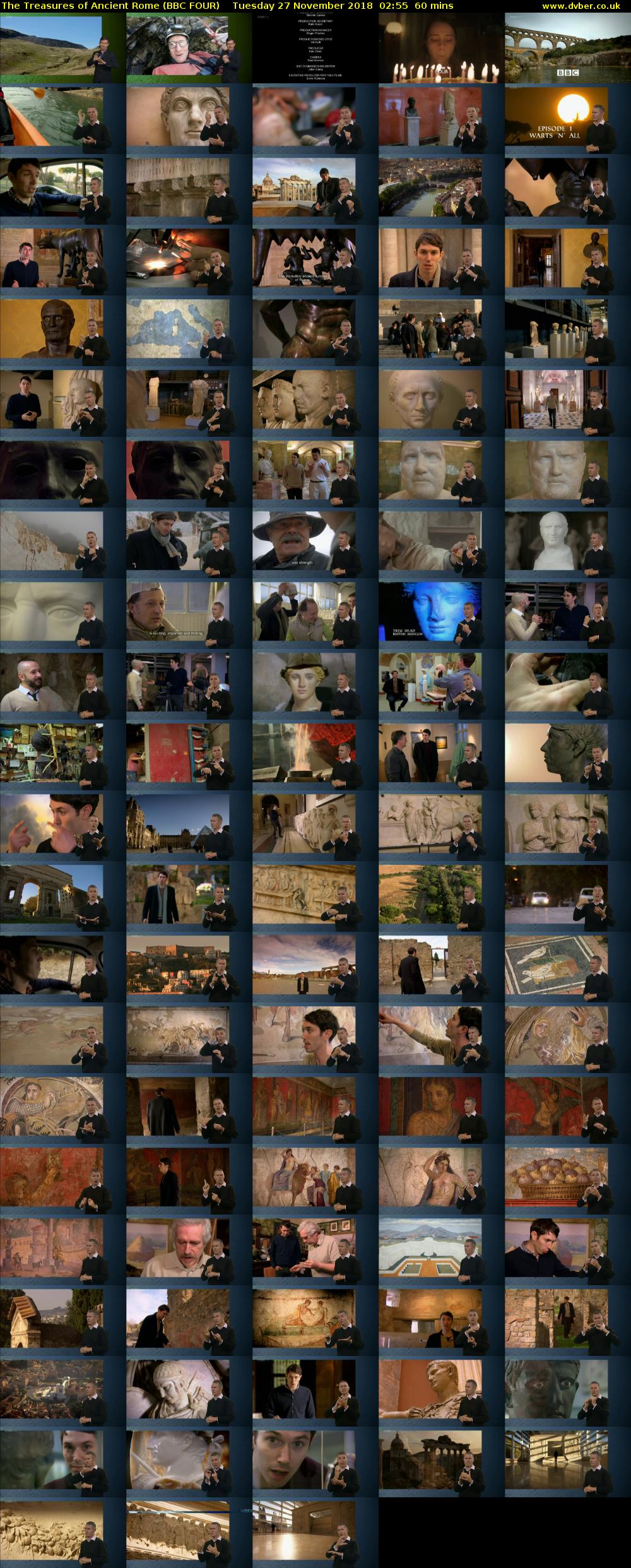 The Treasures of Ancient Rome (BBC FOUR) Tuesday 27 November 2018 02:55 - 03:55