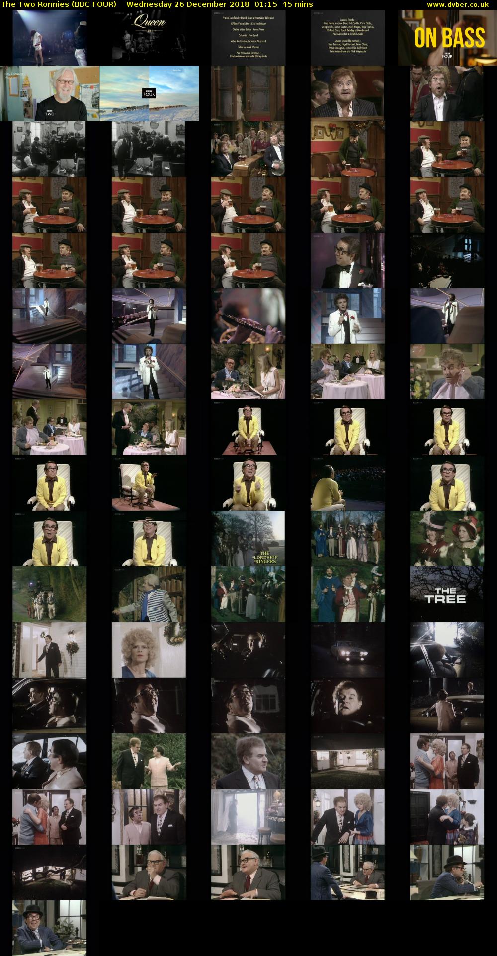 The Two Ronnies (BBC FOUR) Wednesday 26 December 2018 01:15 - 02:00