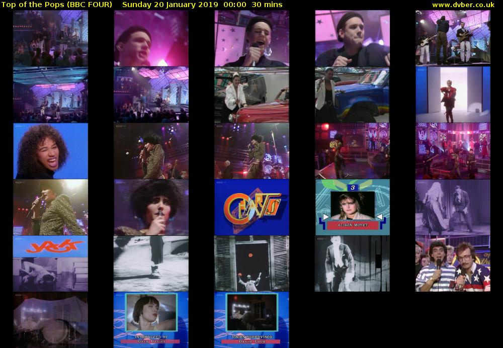 Top of the Pops (BBC FOUR) Sunday 20 January 2019 00:00 - 00:30