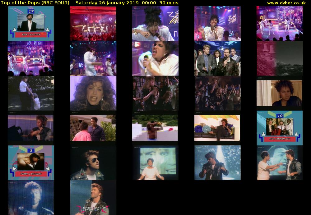 Top of the Pops (BBC FOUR) Saturday 26 January 2019 00:00 - 00:30