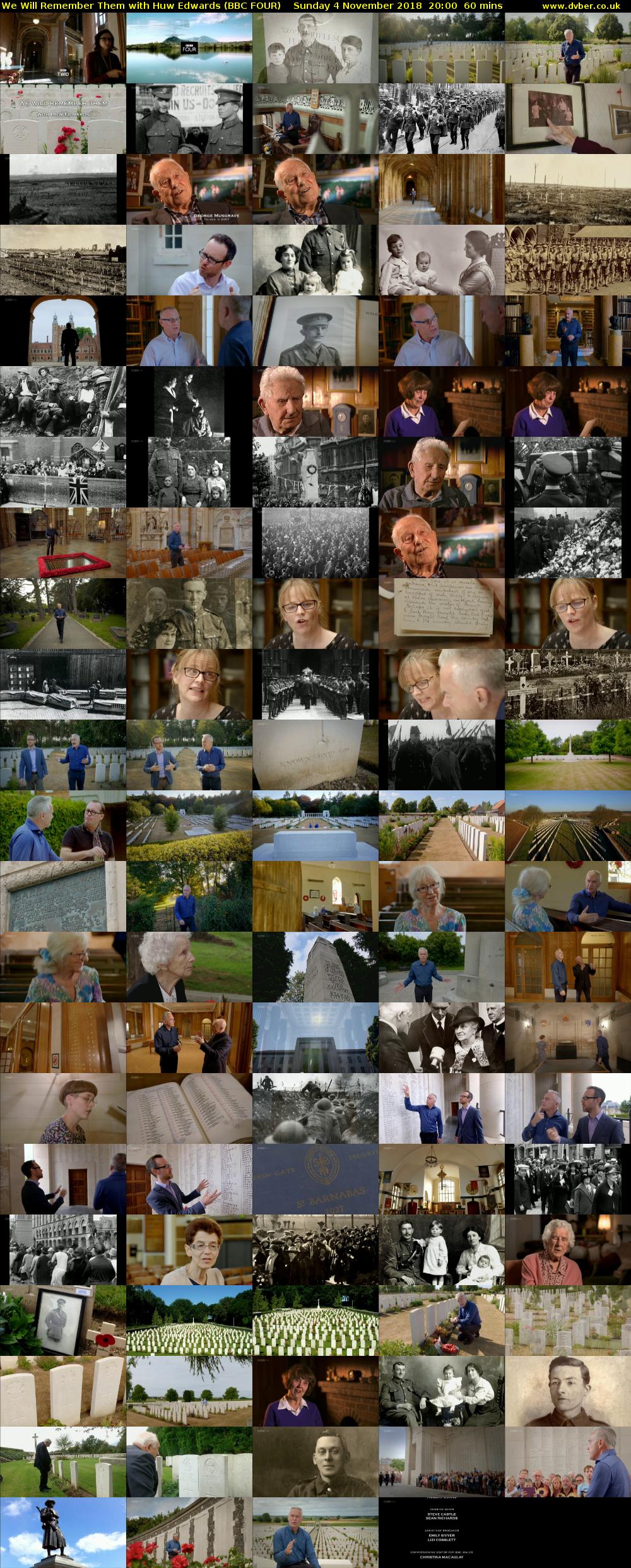 We Will Remember Them with Huw Edwards (BBC FOUR) Sunday 4 November 2018 20:00 - 21:00