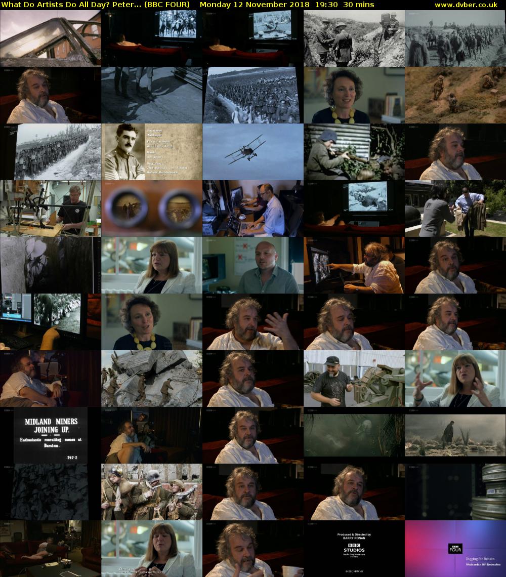 What Do Artists Do All Day? Peter... (BBC FOUR) Monday 12 November 2018 19:30 - 20:00