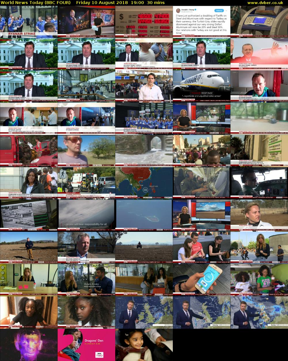 World News Today (BBC FOUR) Friday 10 August 2018 19:00 - 19:30