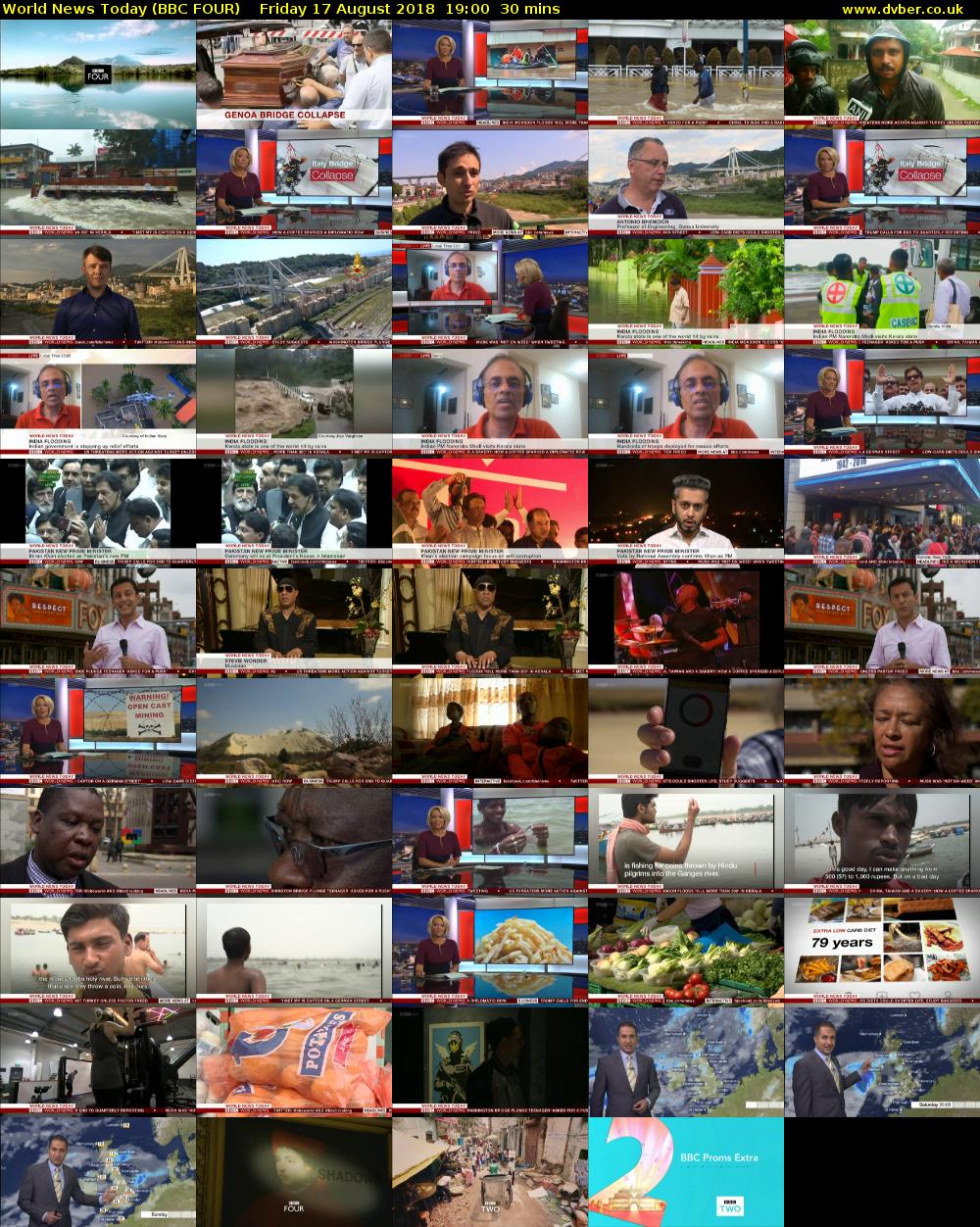 World News Today (BBC FOUR) Friday 17 August 2018 19:00 - 19:30