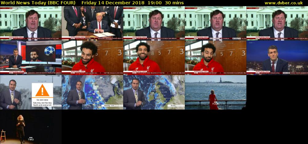 World News Today (BBC FOUR) Friday 14 December 2018 19:00 - 19:30