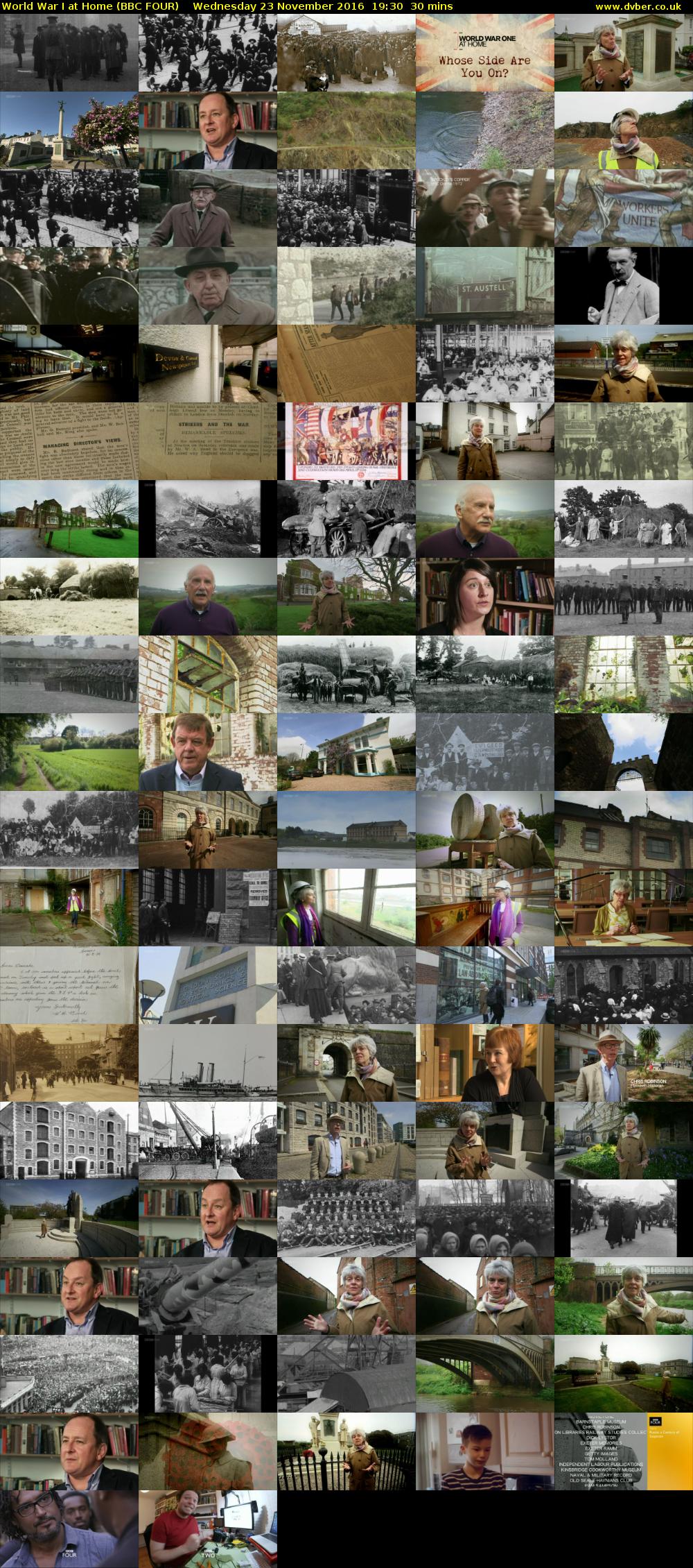 World War I at Home (BBC FOUR) Wednesday 23 November 2016 19:30 - 20:00