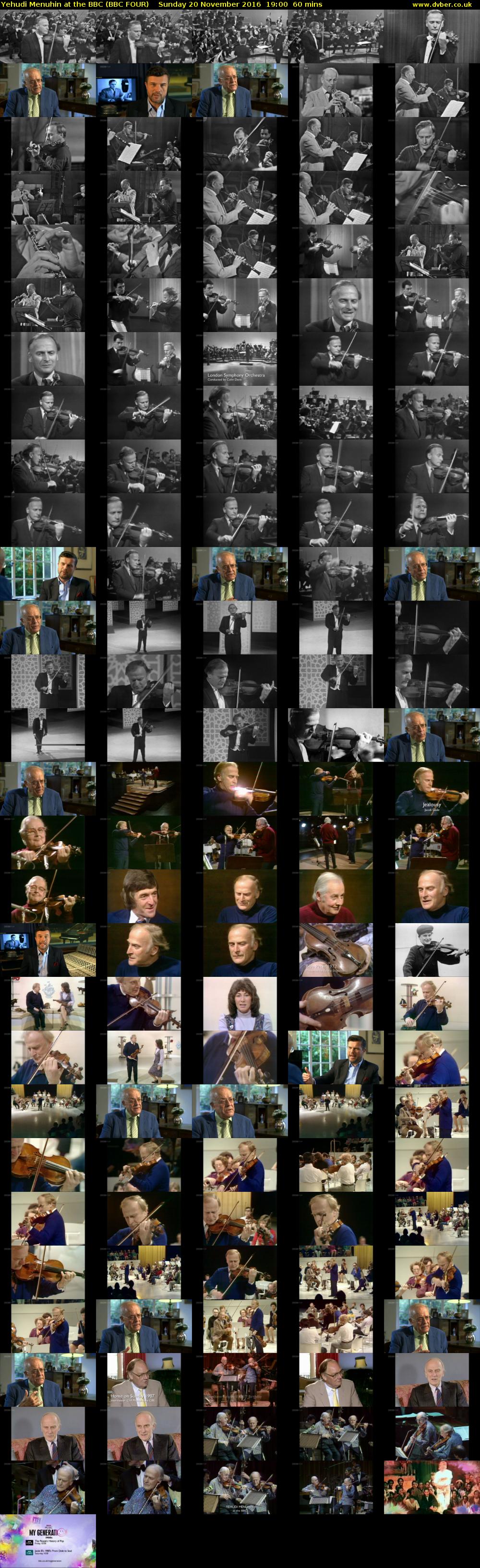 Yehudi Menuhin at the BBC (BBC FOUR) Sunday 20 November 2016 19:00 - 20:00