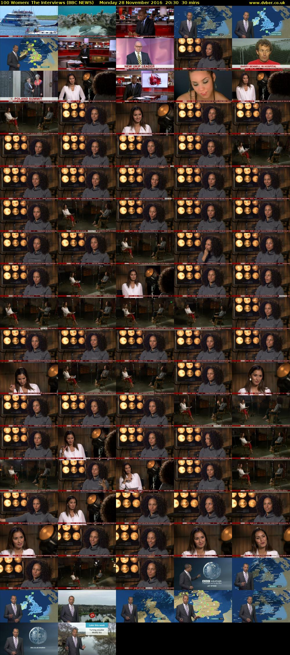 100 Women: The Interviews (BBC NEWS) Monday 28 November 2016 20:30 - 21:00