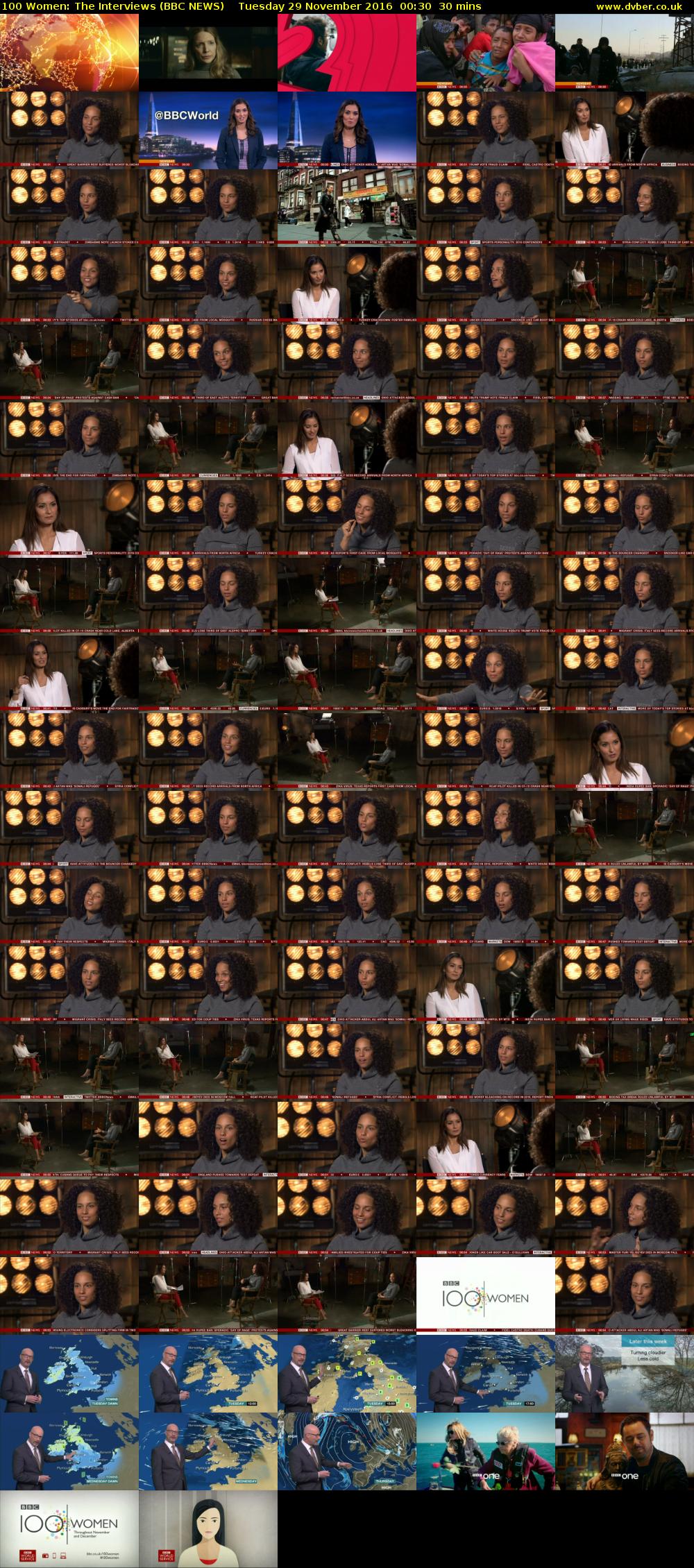 100 Women: The Interviews (BBC NEWS) Tuesday 29 November 2016 00:30 - 01:00