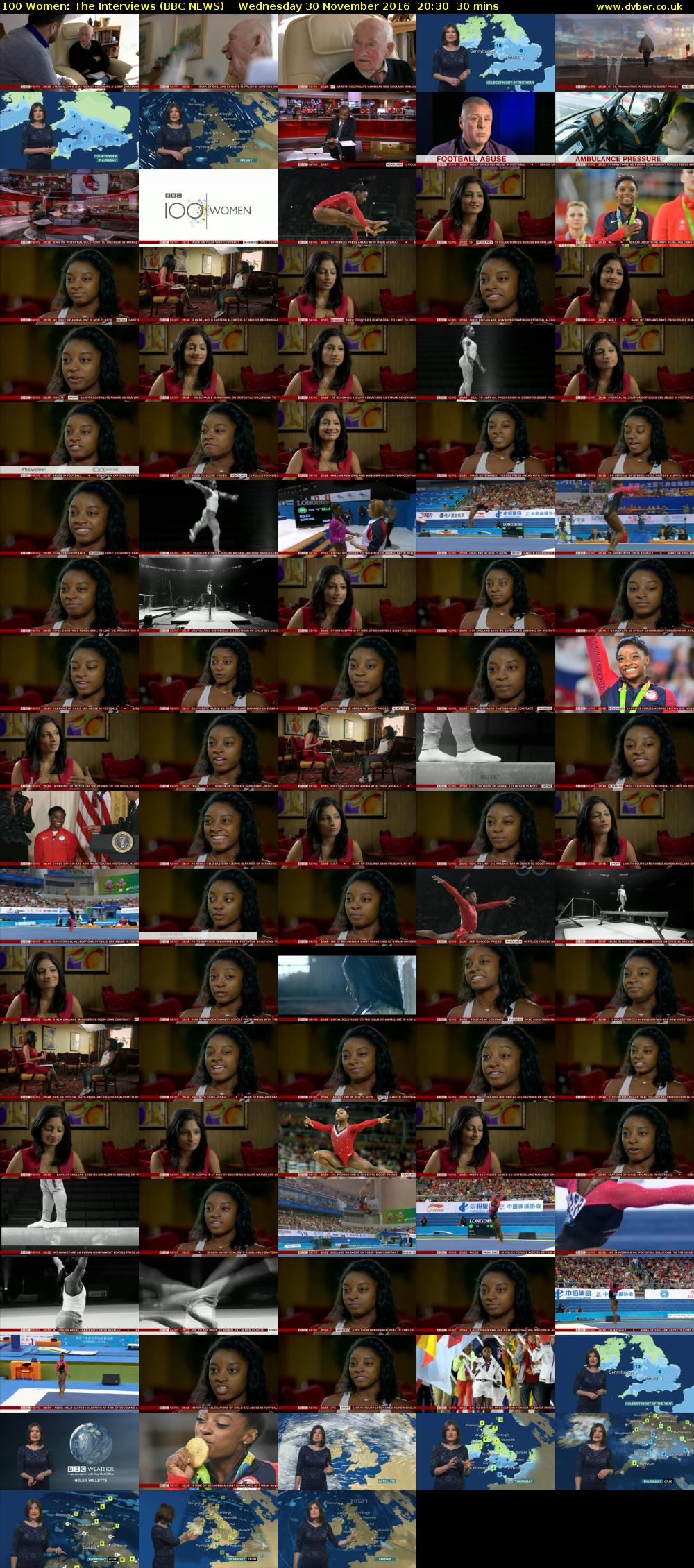 100 Women: The Interviews (BBC NEWS) Wednesday 30 November 2016 20:30 - 21:00