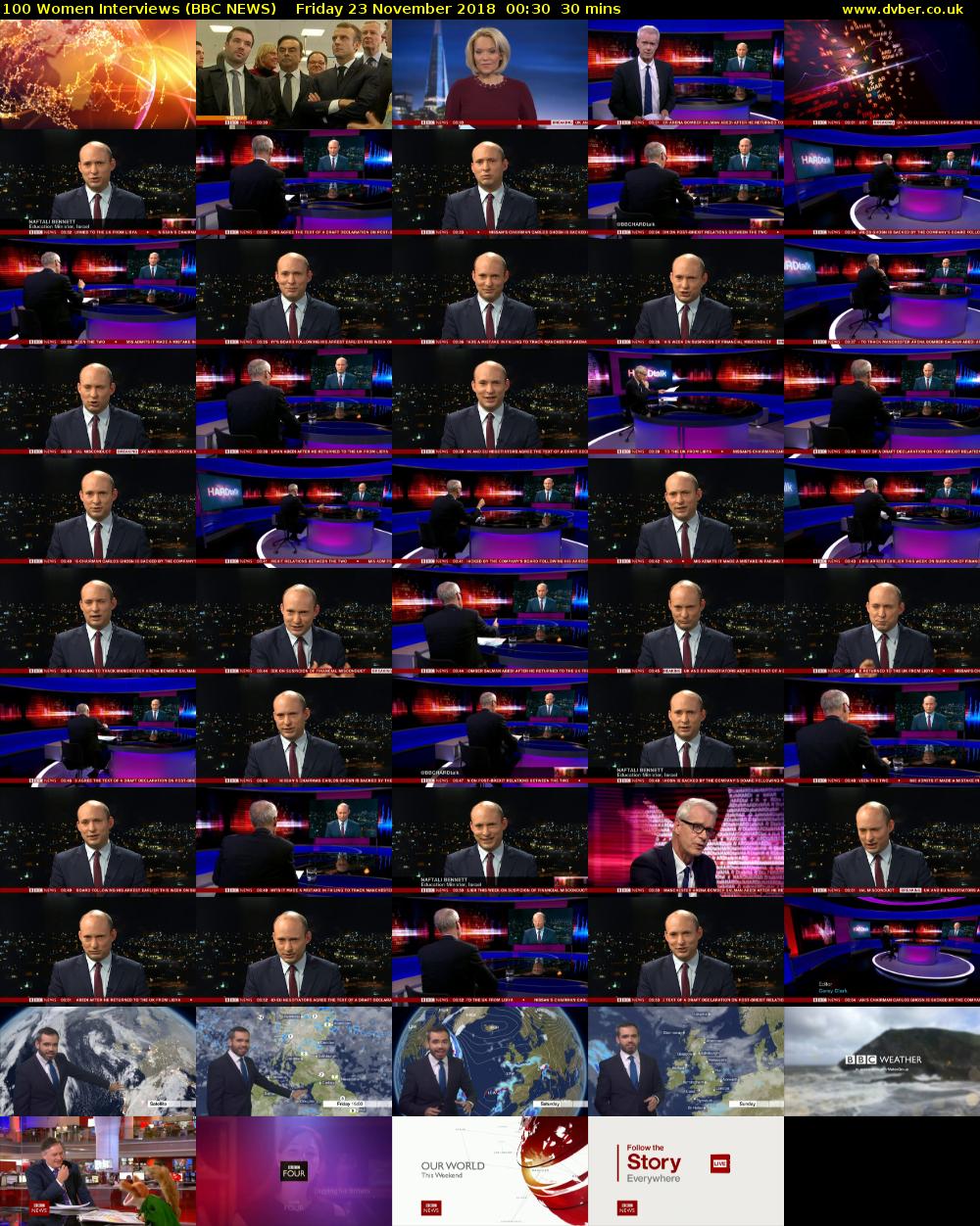 100 Women Interviews (BBC NEWS) Friday 23 November 2018 00:30 - 01:00