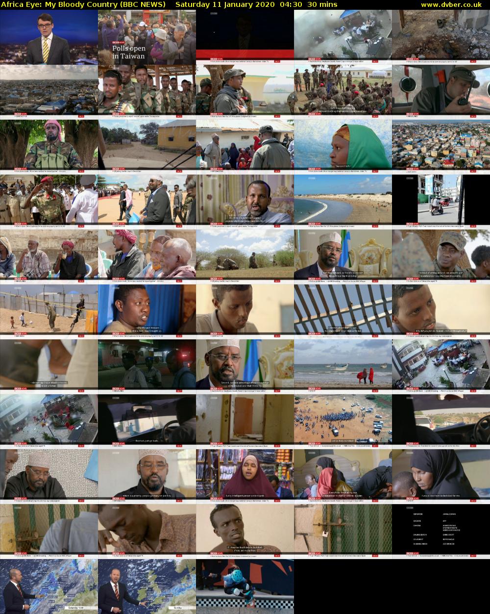 Africa Eye: My Bloody Country (BBC NEWS) Saturday 11 January 2020 04:30 - 05:00