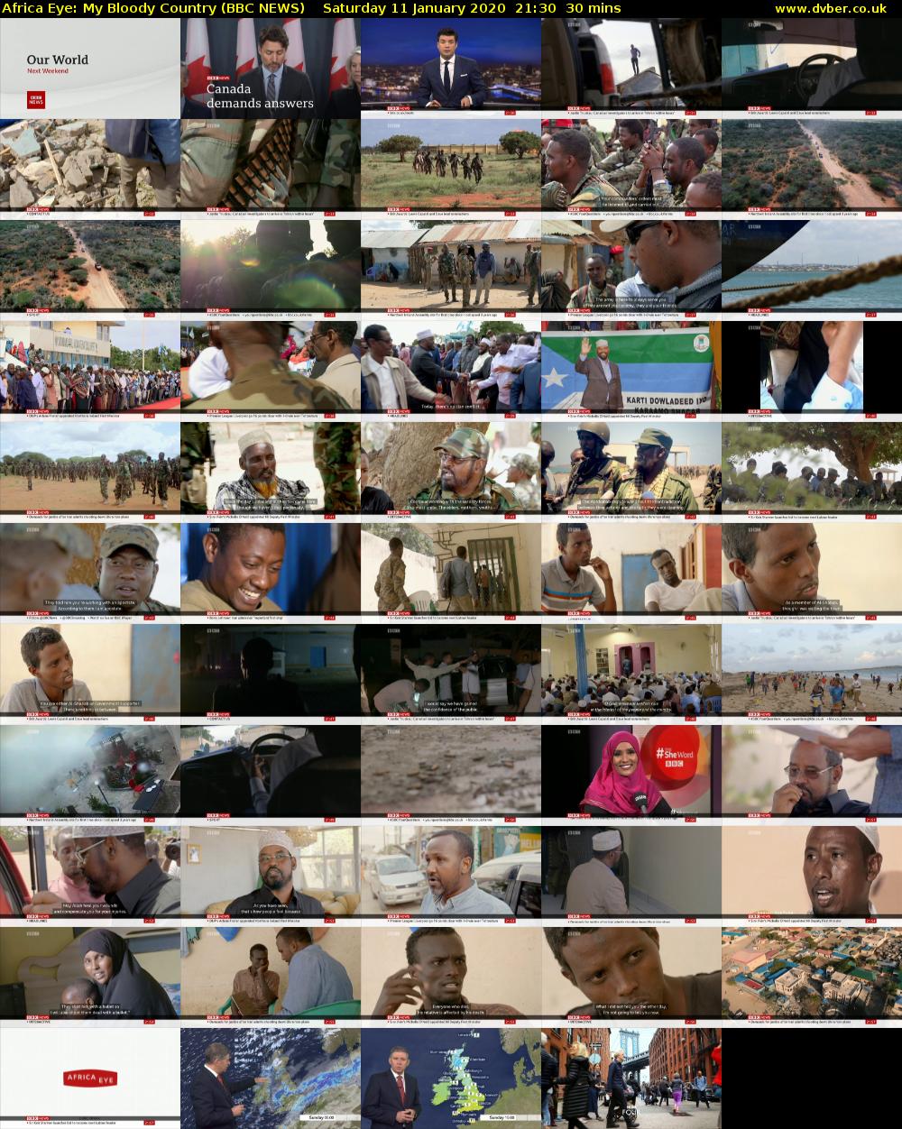 Africa Eye: My Bloody Country (BBC NEWS) Saturday 11 January 2020 21:30 - 22:00